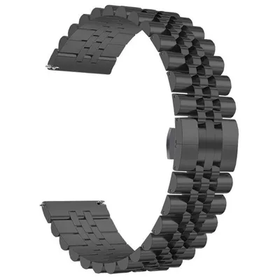 20mm Stainless Steel Five Bead Watch Strap Premium Metal Bracelet for Smartwatches With Butterfly Buckle Jubilee Style